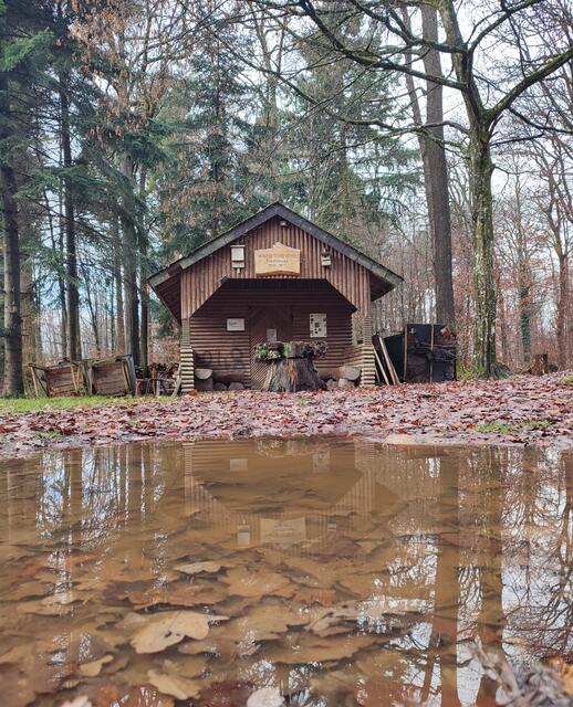 Die Dürr Hütte, nicht weihnachtlich, aber eine wunderbare Regenwetter Perspektive | Foto: Aurelia Kling
