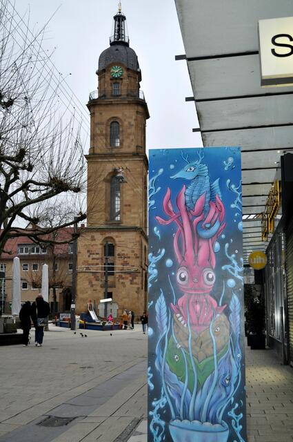 Graffiti trifft Hafenmarktturm. | Foto: Daniela Somers
