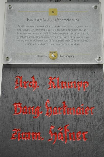 Inschrift und Tafel an der Stadtschänke | Foto: Daniela Somers