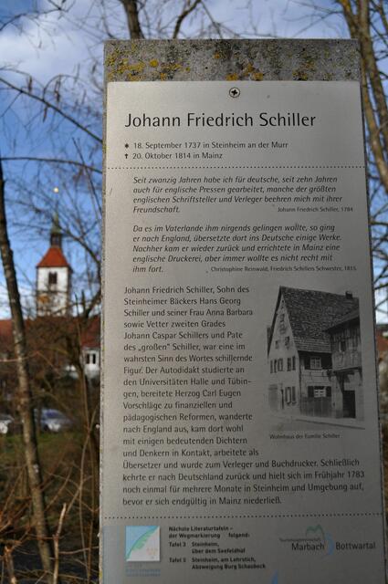 Hier wurde Johann Friedrich Schiller geboren. Er war Pate von Friedrich Schiller, der ja in Marbach geboren wurde.  | Foto: Daniela Somers