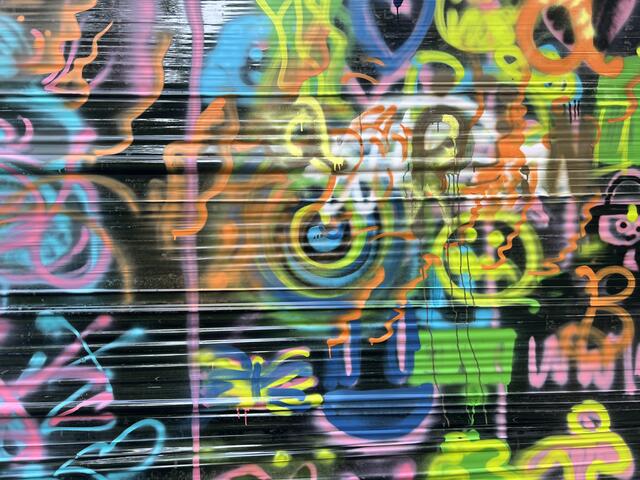Das war beim Graffiti Kurs mit BERK; wir haben auf Folie gesprayt … | Foto: Alle Bilder fotografiert von Moni Bordt