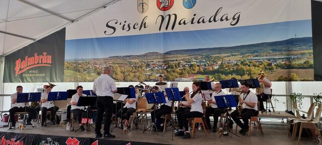 Als Gastkapelle spielte der Spielmannszug Zaberfeld am Montagnachmittag im Festzelt | Foto: MVG