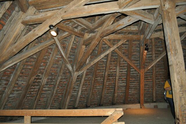 Dachkonstruktion des Bergfrieds. | Foto: Daniela Somers