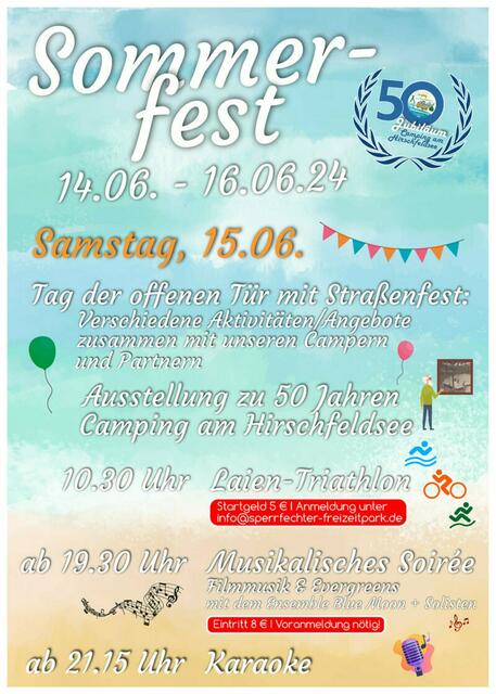 Programm: Sommerfest am Hirschfeldsee am 15.06.2024 | Foto: Sperrfechter, TR