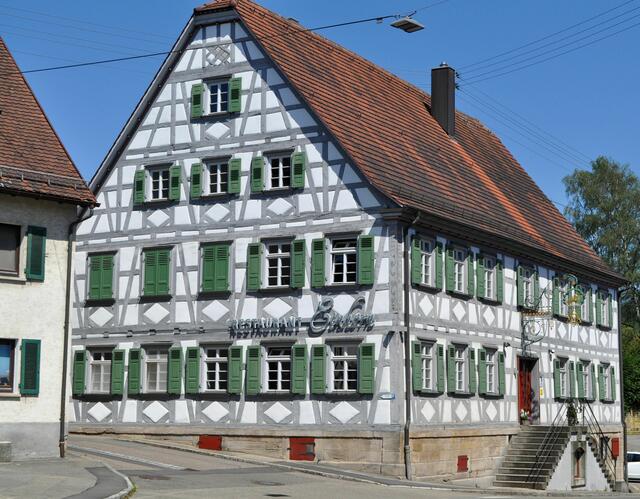 Ein schönes altes Fachwerkhaus. Heute Restaurant Einhorn. | Foto: Daniela Somers
