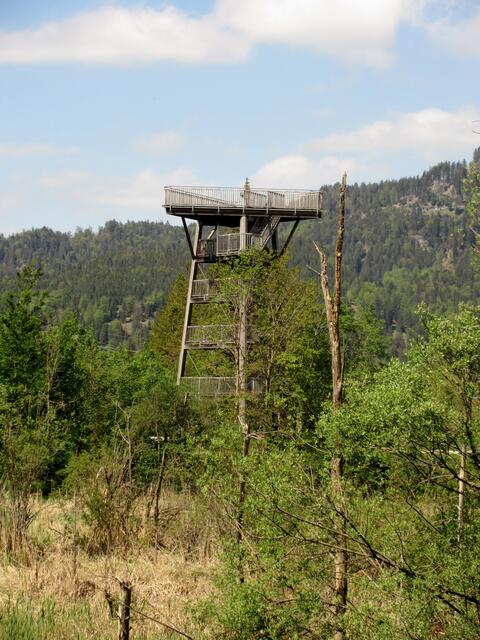 Erster Blick auf den Turm. Wir kommen in der MIttagshitze an und sind froh bald am Ziel zu sein | Foto: WandernGabyErich