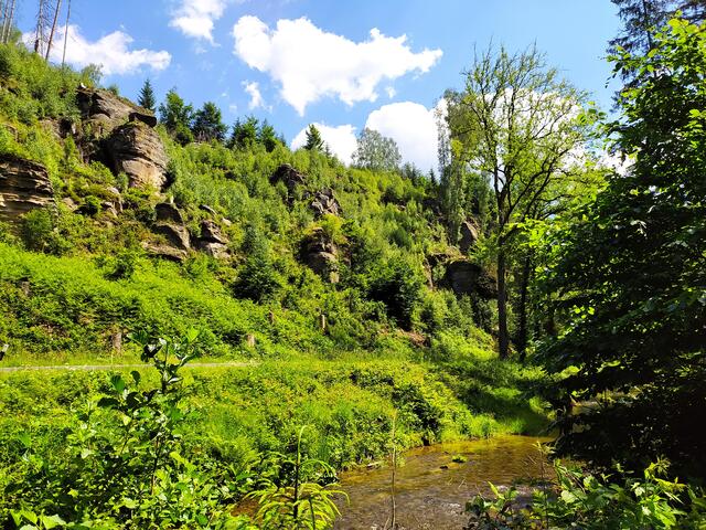 Die andere Talseite hat sich mit Felsen geschmückt.  | Foto: sigischlottke