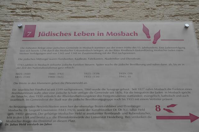 Erklärtafel zum jüdischen Leben in Mosbach | Foto: Daniela Somers