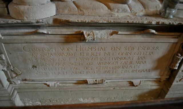 Inschrift am Epitaph des Christoph von Helmstatt († 1578) | Foto: Daniela Somers