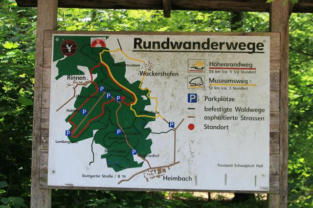 Rundwanderwege bei Wackershofen: Solche Info-Tafeln sind auch für die meine.stimme-Leser hilfreich, um sich ein Bild von der Tour zu machen. | Foto: Ralf Röser