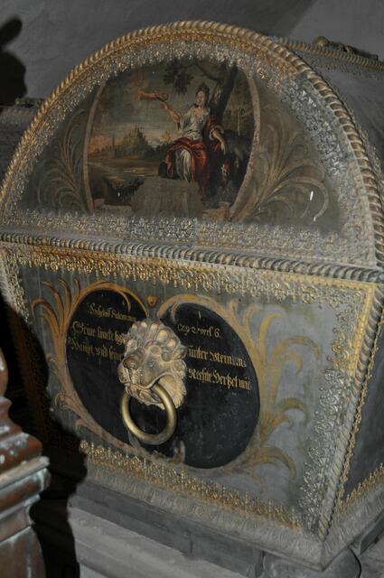 Der Sarg von Clara Augusta von Braunschweig-Wolfenbüttel (1632–1700) die Ehefrau von Friedrich von Württemberg-Neuenstadt. | Foto: Daniela Somers
