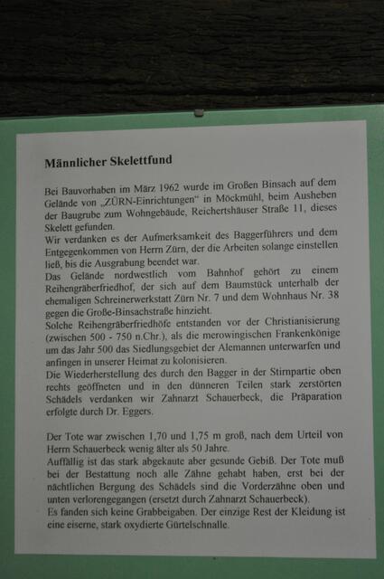Erklärungstafel zum Skelettfund | Foto: Daniela Somers