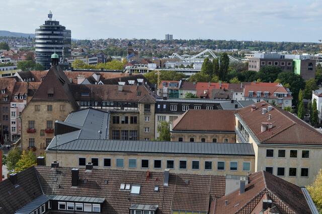 Ausblick auf Heilbronn und das Rathaus. Zuvor ist mir die Galerie am Rathaus noch nie aufgefallen. | Foto: Daniela Somers