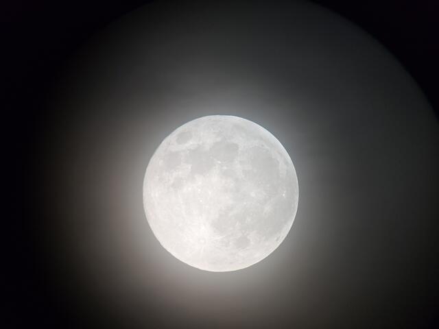 Der Supermond durchs Teleskop gesehen. | Foto: Heidrun Rosenberger
