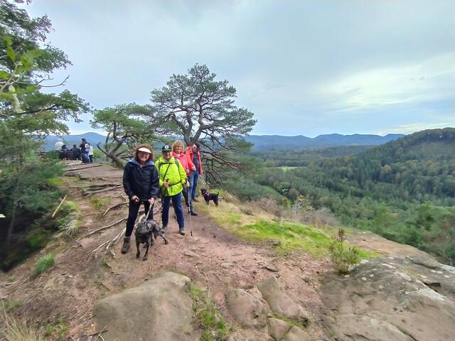 Eine breite Felsnase - der Heidenpfeiler beim Schüsselfelsen -  ist wie gemacht für ein schönes Gruppenbild.  | Foto: sigischlottke