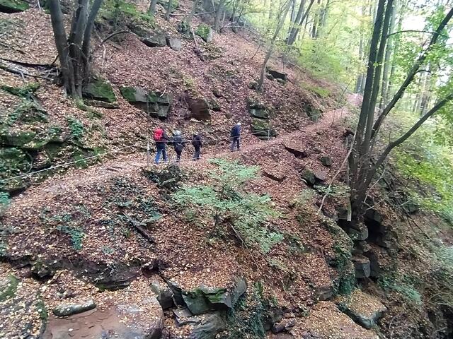 Ein schmaler Pfad führt am Hang entlang.  | Foto: sigischlottke
