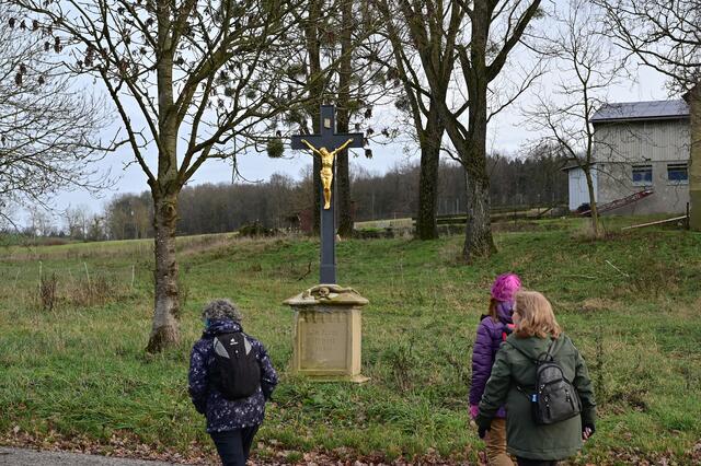Ein schönes Wegkreuz. Wir bewegen uns auf alten Pilgerrouten. Der Jakobsweg und auch der Martinusweg führen zum Kloster Schöntal. | Foto: Michael Harmsen