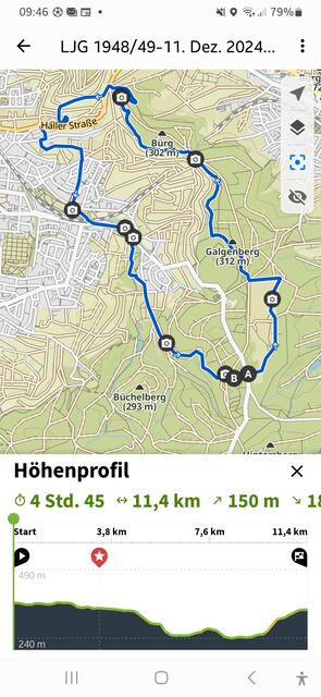 unsere Wanderung in der Übersicht / A = Startpunkt B = Ziel | Foto: E. Rosendorf