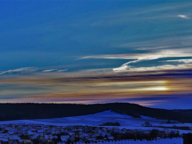 Mystischer Sonnenuntergang im Schnee am Heuchelberg | Foto: KHW