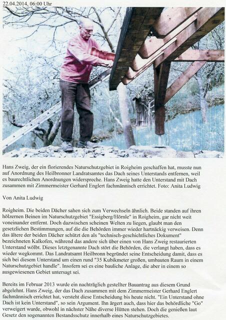Entfernung von Wengertunterstand | Foto: Familie Zweig