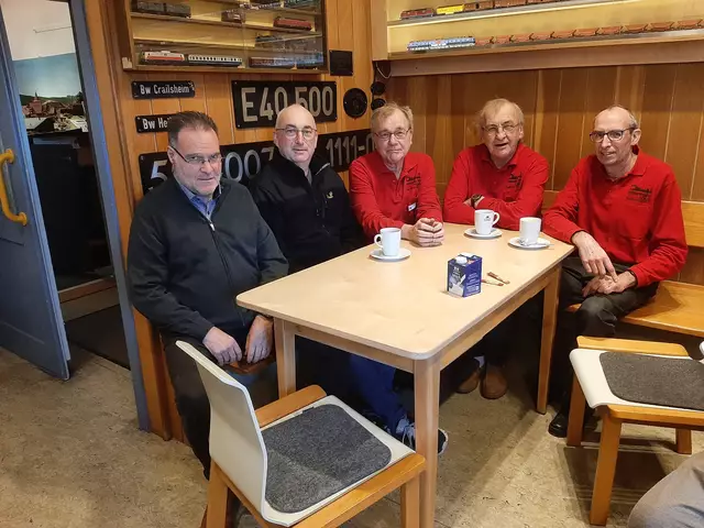 Das "Startteam" von links: Matthias, Thomas, Bernd, Gerd und Michael | Foto: Eisenbahnclub-Heilbronn e.V. Helmut Epp