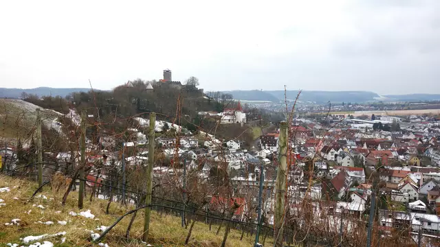 Das Ziel ist in Sicht mit der Burg Hohenbeilstein und der Burg Lichtenberg im Hintergrund. | Foto: Isolde Reitz