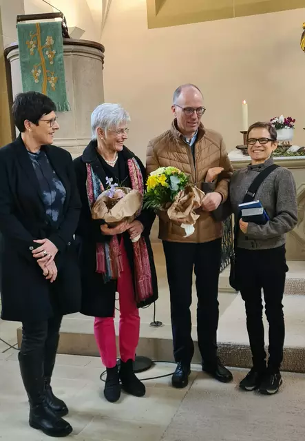... und mit Sandra Miassar, Geschäftsführerin der Diakoniestation Leintal in Schwaigern | Foto: von Michaela Weinreuter