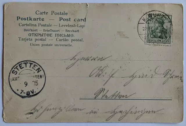 Der Poststempel gibt an, wann die Karte versendet wurde. Das tatsächliche Alter der Ansichtskarte aus dem Verlag von Wilhelm Klemm ist mir nicht bekannt.  | Foto: Reproduktion: Di Girolamo