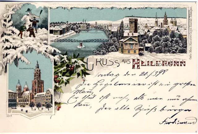 Auf Oberbürgermeister Hegelmaier bezogene (ungelaufene) Postkarte des "alten Spießbürgers Ferdinand" vom 20.03.1898 | Foto: Gebr. Metz Kunstverlags-Anstalt, Tübingen