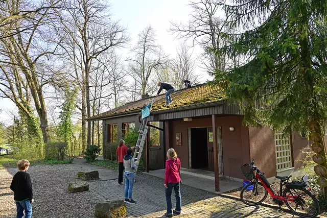 Die Putzkolonne auf dem Dach.  ;-) | Foto: Michael Harmsen