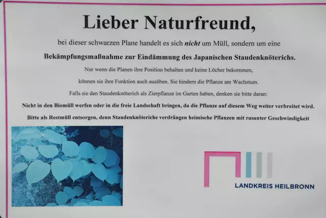 So ein Aufklärungsschild hätte ich mir im Pfühlpark auch gewünscht. Als dort die Autoreifen lagen. | Foto: Daniela Somers