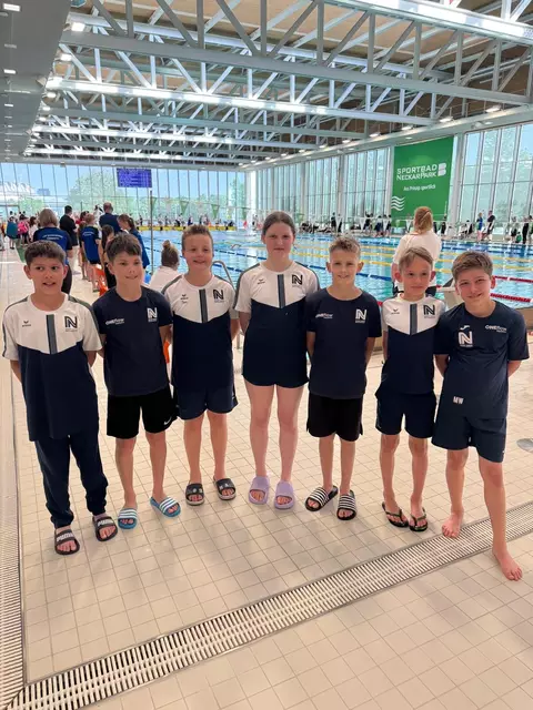 Die jungen und motivierten Athleten.
V.links: Steffen Faiz, Matteo Stegeman, Theo Bauer, Skylynn Husers, Marko Kreider, Maël Vatlach, Marius Winterkorn | Foto: Michael Bauer