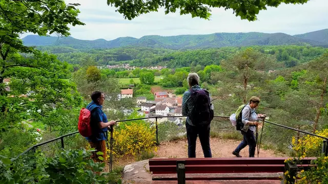 Aussicht vom Schuhfels nach Bärenbach-Bruchweiler. | Foto: Isolde Reitz