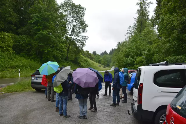 Schon vor dem Start werden die Regenschirme aufgespannt. | Foto: Michael Harmsen