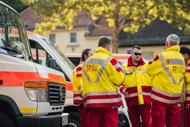 Proben den Ernstfall: Ein ASB-Team bei der Katastrophenschutzübung in Heilbronn. | Foto: ©Erich Benz