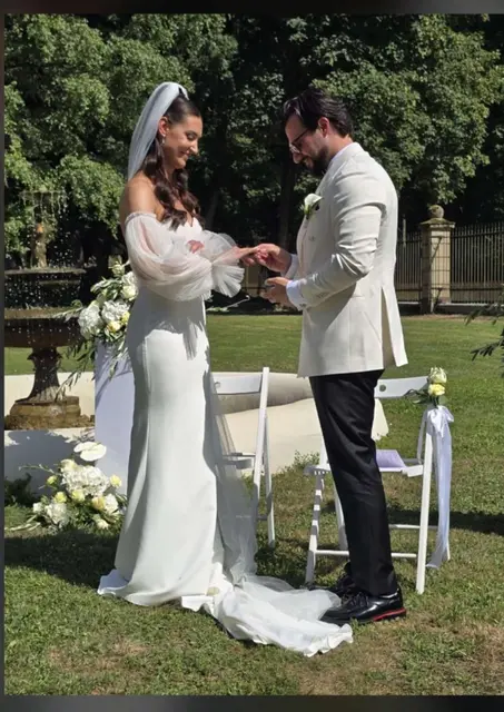 Laureen und Denis Kizilkaya bei der Hochzeitszeremonie | Foto: Karateverein Eppingen