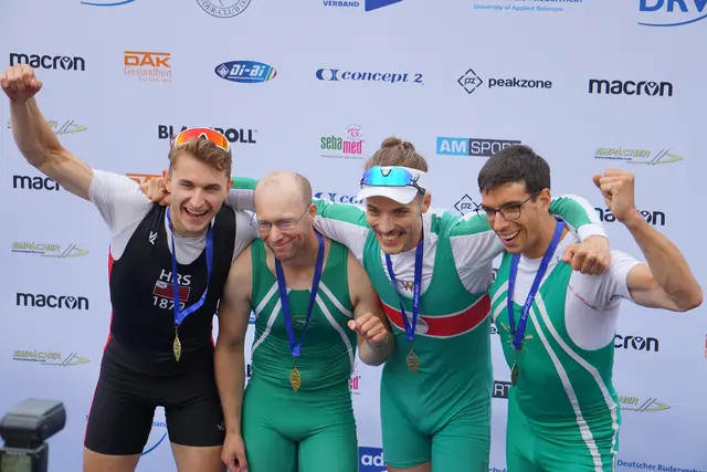 Deutscher Meister Leichter Vierer-ohne Felix Nack, Johannes Ursprung, Edvin Novak, Joachim Arge  | Foto: Heilbronner RG Schwaben