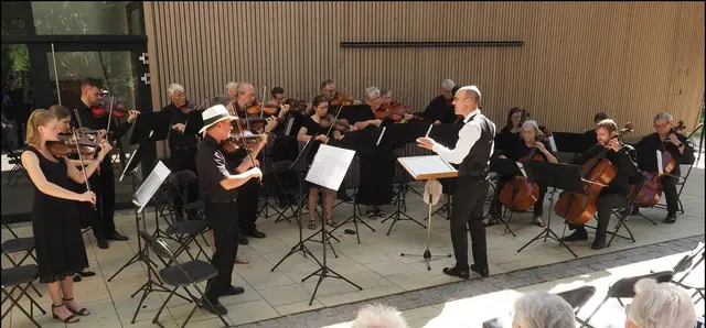 Mit schwungvollen Klängen begeisterten die Eppinger Musikfreunde beim Gemminger Parkkonzert. | Foto: OME