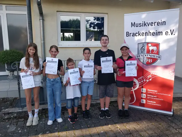 Die Kinder des Schülerorchesters präsentieren stolz ihre Urkunden des Juniorabzeichens | Foto: Stefan Seiz