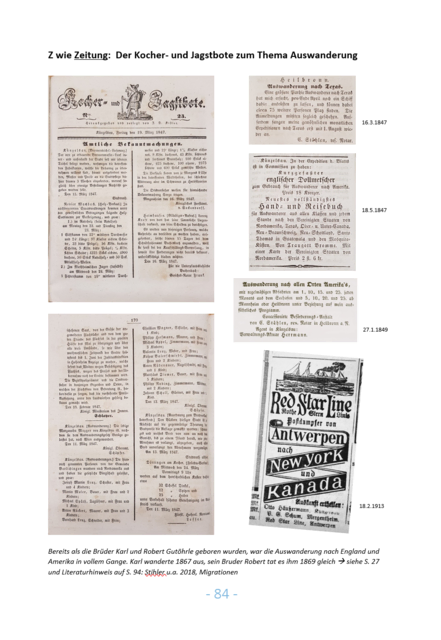 Screenshot von Seite 84, Ausschnitte aus dem Kocher- und Jagstboten aus den Jahren 1847, 1849 und 1913 | Foto: Eigene Aufnahme