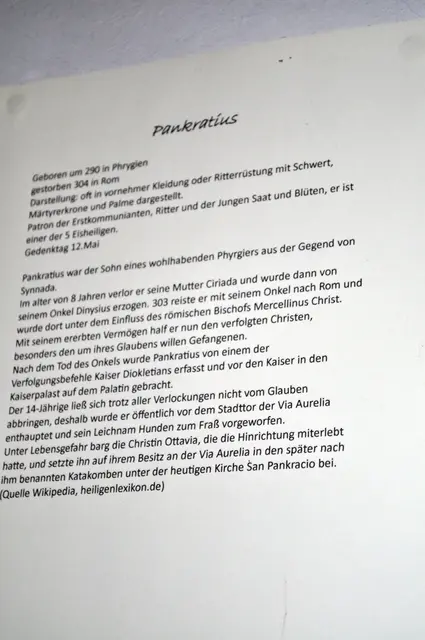 Erklärungen zum hl. Pankratius. | Foto: Daniela Somers