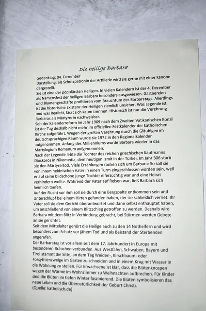 Erklärung zur hl. Barbara. | Foto: Daniela Somers