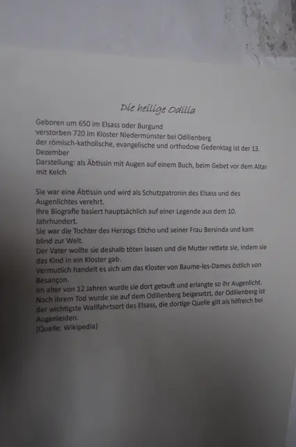 Erklärung zur hl. Odilia. | Foto: Daniela Somers
