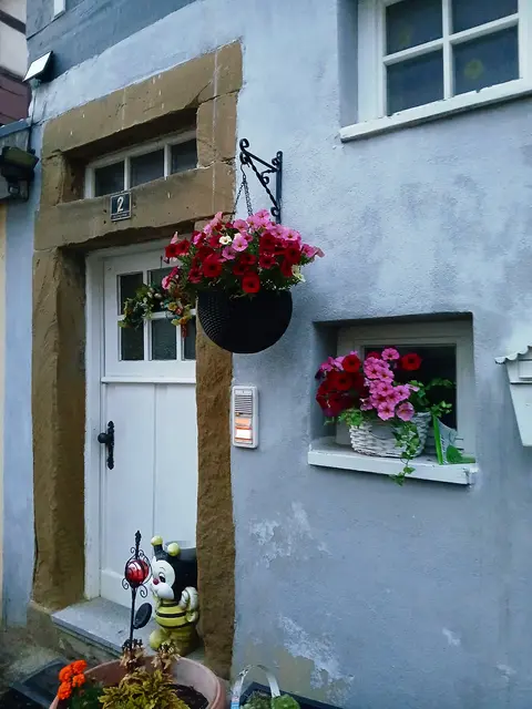 Die Häuser in Bad Wimpfen sind hübsch dekoriert.   | Foto: sigischlottke