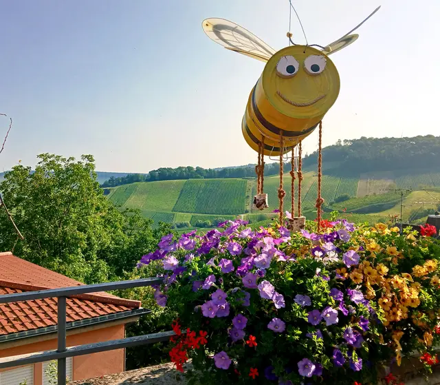 Die Bienen sind so hübsch gemacht  - die Löwensteiner Landfrauen haben hier viele Hingucker geschaffen.  Da ist der Ausblick nochmal so schön 😊.  | Foto: sigischlottke 