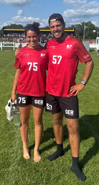 Ultimate Frisbee-Nationalspieler bei den World Games im chinesischen Chengdu: Charlotte und Jonathan Schall, TV Bad Rappenau | Foto: Privat