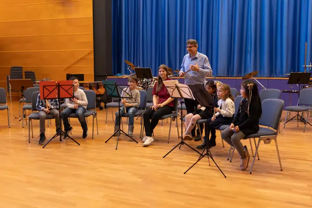Blockflötenkinder beim Jugendkonzert der Stadtkapelle in der Kultura | Foto: Julia Gauger