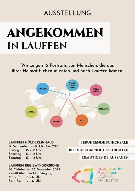 Plakat Angekommen in Lauffen | Foto: Waltraud Enderle