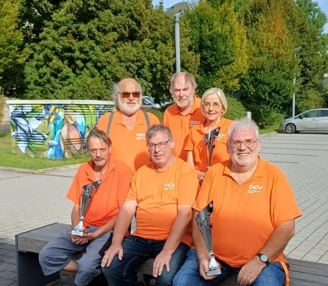 Die Hohenloher hatten Grund zum Strahlen
Hinten: Peter Retzbach Klaus Mogler, Margit Rupp
Vorne: Sascha Hautzinger, Jürgen Mogler, Hermann Rupp | Foto: Margit Rupp