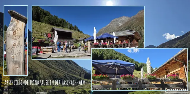 Zum Abschluss der Tour kurzer Durstlöschstopp in der Taschach-Alm. | Foto: privat Sibylle und Robert Tröber